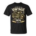 50 Cumpleaños Hombre Moto Biker Motero Intage 1976 Camiseta unisex