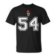 54 番 バスケットボールスタイル ヴィンテージホワイト Tシャツ