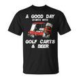 A Good Daytarts With Golf Carts And Beer 面白いゴルフ Tシャツ