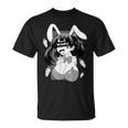 Ahegao Lewd アニメ 顔とウサギの女の子 コスチューム オタク用 Tシャツ