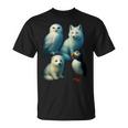 Arctic Animals コラージュ シロフクロウ キツネアザラシ ツノメ Tシャツ