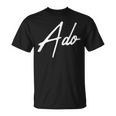 Beautiful Handwritten Font Ado Calligraphy Tシャツ