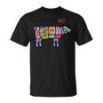 Beef Meat Cuts Line Art Butcher Cut Illustration Graphic Tシャツ