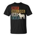 Best Bulldog Dad Ever レトロ ヴィンテージ ブルドッグデザイン Tシャツ