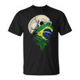 Brasil Brasil Brasil Flagkull In Mangas Camiseta unisex