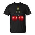 Cerezas Frescas Con Gafas Deol Fruta Divertida Camiseta unisex