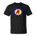 Comic Book Style Monogram Initial Letter A Superhero T-Shirt Comic Book Style Monogram Initial Letter A Superhero T-Shirt