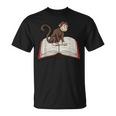 Cute Monkey Reading Books Literature Nature T-Shirt Cute Monkey Reading Books Literature Nature T-Shirt
