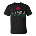 Cymru Am Byth Gales Escudo Galés Armas Dragón Rojo Camiseta unisex