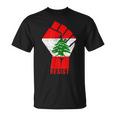 Drapeau Du Liban Resist Poing Du Liban Révolution Protest Mars T-Shirt