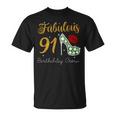 Fabulous Queen 91歳の誕生日クルーパーティ隊のお祝い 長袖tシャツ Tシャツ