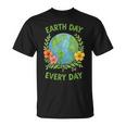 Happy Earth Day Every Day Environment Floral Earth Day 2026 T-Shirt