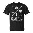 Horse Girl Wild And Free Arrow 馬好き乗馬tシャツ Tシャツ