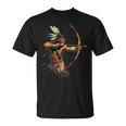 Indio Nativo Americano Jefe Flecha Arco Orgullo Nativo Americano Camiseta unisex