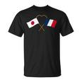 Japanese Flag France Flag フランス遺産 フランスのルーツ 日本の国旗 フランスの国旗 Tシャツ