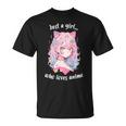 Just A Girl Who Loves アニメ カワイイ漫画 日本語 長袖tシャツ Tシャツ