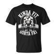Kinda Fitorta Fat Gorilla 面白いワークアウトジムウェイトリフティング Tシャツ