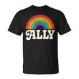 Lgbtq Ally Pocket Retrointage Gay Pride Lgbt Rainbow Flag Tシャツ