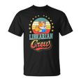 Librarian Crew Cute Library Dog Book Reading Men Women T-Shirt