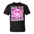 Library Book Fair Queen Vibe Groovy Tie Dye School Reading T-Shirt