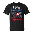 I Likehe Explodes Fireworks 4Th Of July カップル Tシャツ