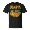 Lumpia Makes Me Happyルンピアは私を幸せにする フィリピンの春巻き 料理 食べ物 Tシャツ