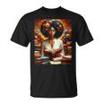 Melanin Queen Afro WomenEducated Reading Book History T-Shirt