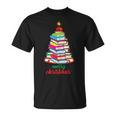 Merry Christmas Tree Book Reading Librarian T-Shirt