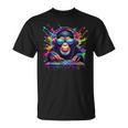 Mono Dj Neón Fiesta Rave Edm Festival Mono Camiseta unisex