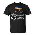 No War Peace Movement World Peace Peace Flag Cat Tシャツ