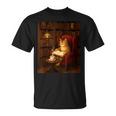 Orange Cat Book Lovers Cozy Bookish Librarian T-Shirt