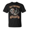 Paracaidista Esqueleto Paracaídas Parapente Paracaidismo Camiseta unisex