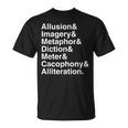 Poetry Literary Devices Tシャツ