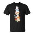 Reading Cute Cat Read Colorful Books Reader Women Men Kids T-Shirt
