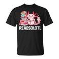 Readsolotl Axolotl Reading Fish Books Lizard T-Shirt