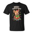 Reindeer Merry Christmas Books Matching Men Women Kids T-Shirt