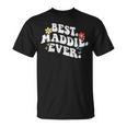 Retro Groovy Best Maddie Ever ファーストネーム 母の日 女の子 Tシャツ