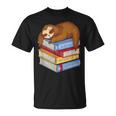 Sloth Napping On Book Stack T-Shirt Sloth Napping On Book Stack T-Shirt