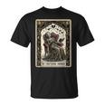Tarot Card The Emotional Damage Skeleton Romantasy Book T-Shirt