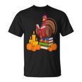 Turkey Reading Books Fall Thanksgiving Teacher Book T-Shirt