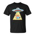 Ufo Abduction Red Panda Reading Book T-Shirt
