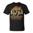 Vintage Cadeau D'anniversaire 50 Ans Pour Né En Avril 1976 T-Shirt