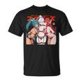 Waifu セクシー アニメ キス 女の子 角 日本の漫画風 Tシャツ