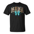 Western Mama Cow Print Leopard Mom Idea T-Shirt