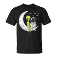 Women's Alien And Astronaut Reading On Moon Kids Sci Fi Book T-Shirt