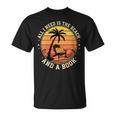 Women's Retro Beach Book Lover Vacation All I Need Is THE Beach And T-Shirt