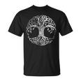 Yggdrasil Tree Of Life バイキング ノルウェー風 ルーン風 ホワイトシンボル Tシャツ