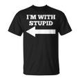 おかしい俺はバカと矢印が左向いてる Tシャツ