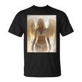 にセクシーな天使の女の子 ホットブロンドエンジェルピンナップガール Tシャツ