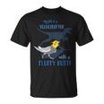 わたしのペットはふわふわお尻オカメインコの鳥を持ったベロキラプトル Tシャツ